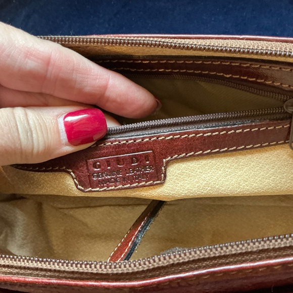 GIUDI Italy, gorgeous heavy chocolate brown leather vintage bag - Picture 4 of 12